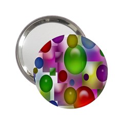 Colored Bubbles Squares Background 2 25  Handbag Mirrors