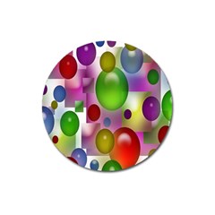 Colored Bubbles Squares Background Magnet 3  (round) by Nexatart