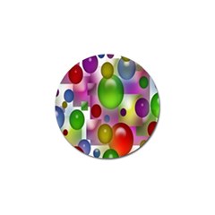 Colored Bubbles Squares Background Golf Ball Marker (4 Pack) by Nexatart