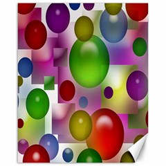 Colored Bubbles Squares Background Canvas 16  X 20   by Nexatart