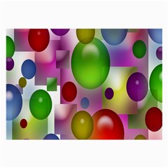 Colored Bubbles Squares Background Large Glasses Cloth by Nexatart