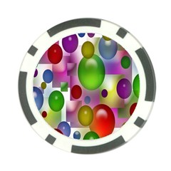 Colored Bubbles Squares Background Poker Chip Card Guard by Nexatart