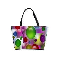 Colored Bubbles Squares Background Shoulder Handbags by Nexatart