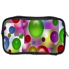 Colored Bubbles Squares Background Toiletries Bags 2-side by Nexatart