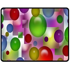 Colored Bubbles Squares Background Fleece Blanket (medium)  by Nexatart