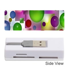 Colored Bubbles Squares Background Memory Card Reader (stick)  by Nexatart