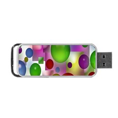 Colored Bubbles Squares Background Portable Usb Flash (one Side) by Nexatart