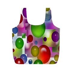 Colored Bubbles Squares Background Full Print Recycle Bags (m)  by Nexatart