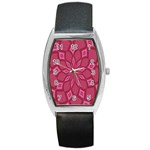 Fusia Abstract Background Element Diamonds Barrel Style Metal Watch Front