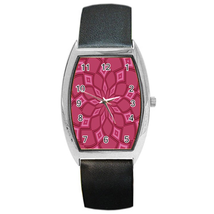 Fusia Abstract Background Element Diamonds Barrel Style Metal Watch