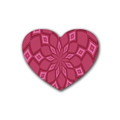 Fusia Abstract Background Element Diamonds Heart Coaster (4 Pack)  by Nexatart