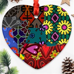 Digitally Created Abstract Patchwork Collage Pattern Ornament (heart) by Nexatart