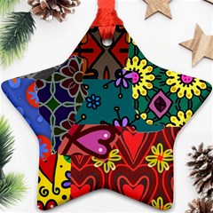 Digitally Created Abstract Patchwork Collage Pattern Ornament (star) by Nexatart