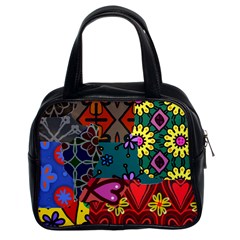 Digitally Created Abstract Patchwork Collage Pattern Classic Handbags (2 Sides) by Nexatart