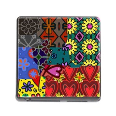 Digitally Created Abstract Patchwork Collage Pattern Memory Card Reader (square) by Nexatart