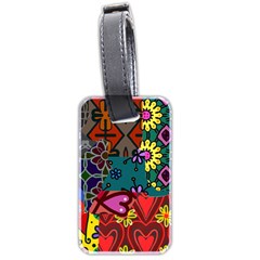 Digitally Created Abstract Patchwork Collage Pattern Luggage Tags (two Sides) by Nexatart