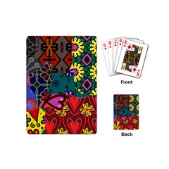 Digitally Created Abstract Patchwork Collage Pattern Playing Cards (mini)  by Nexatart