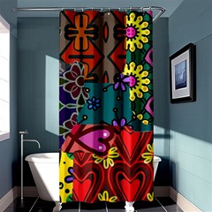 Digitally Created Abstract Patchwork Collage Pattern Shower Curtain 36  X 72  (stall)  by Nexatart