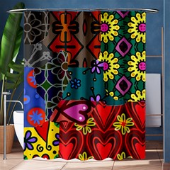 Digitally Created Abstract Patchwork Collage Pattern Shower Curtain 60  X 72  (medium)  by Nexatart