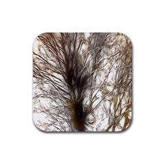 Tree Art Artistic Tree Abstract Background Rubber Coaster (Square) 