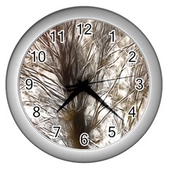 Tree Art Artistic Tree Abstract Background Wall Clocks (Silver) 