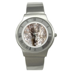 Tree Art Artistic Tree Abstract Background Stainless Steel Watch