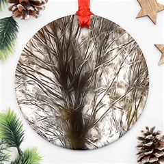 Tree Art Artistic Tree Abstract Background Round Ornament (two Sides) by Nexatart