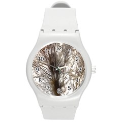 Tree Art Artistic Tree Abstract Background Round Plastic Sport Watch (m) by Nexatart