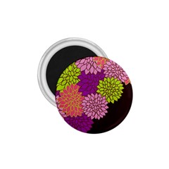 Floral Card Template Bright Colorful Dahlia Flowers Pattern Background 1 75  Magnets by Nexatart