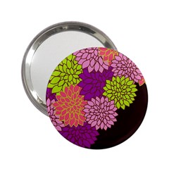 Floral Card Template Bright Colorful Dahlia Flowers Pattern Background 2 25  Handbag Mirrors by Nexatart