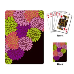 Floral Card Template Bright Colorful Dahlia Flowers Pattern Background Playing Card by Nexatart