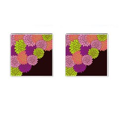 Floral Card Template Bright Colorful Dahlia Flowers Pattern Background Cufflinks (square) by Nexatart