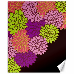 Floral Card Template Bright Colorful Dahlia Flowers Pattern Background Canvas 16  X 20   by Nexatart