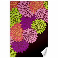 Floral Card Template Bright Colorful Dahlia Flowers Pattern Background Canvas 20  X 30   by Nexatart