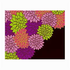 Floral Card Template Bright Colorful Dahlia Flowers Pattern Background Small Glasses Cloth (2-side) by Nexatart