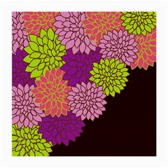 Floral Card Template Bright Colorful Dahlia Flowers Pattern Background Medium Glasses Cloth by Nexatart