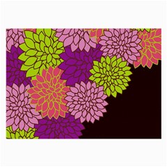 Floral Card Template Bright Colorful Dahlia Flowers Pattern Background Large Glasses Cloth (2-side) by Nexatart