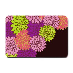 Floral Card Template Bright Colorful Dahlia Flowers Pattern Background Small Doormat  by Nexatart