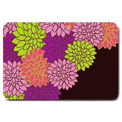 Floral Card Template Bright Colorful Dahlia Flowers Pattern Background Large Doormat  by Nexatart