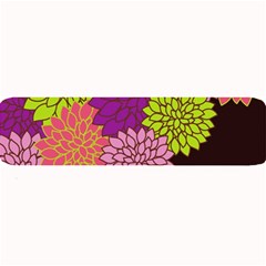 Floral Card Template Bright Colorful Dahlia Flowers Pattern Background Large Bar Mats by Nexatart