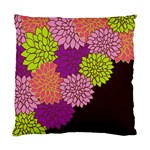 Floral Card Template Bright Colorful Dahlia Flowers Pattern Background Standard Cushion Case (One Side) Front