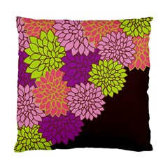 Floral Card Template Bright Colorful Dahlia Flowers Pattern Background Standard Cushion Case (two Sides) by Nexatart