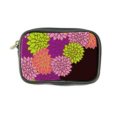 Floral Card Template Bright Colorful Dahlia Flowers Pattern Background Coin Purse by Nexatart