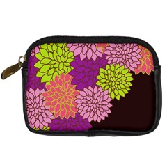 Floral Card Template Bright Colorful Dahlia Flowers Pattern Background Digital Camera Cases by Nexatart