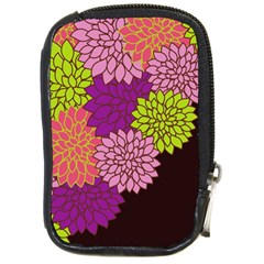 Floral Card Template Bright Colorful Dahlia Flowers Pattern Background Compact Camera Cases by Nexatart