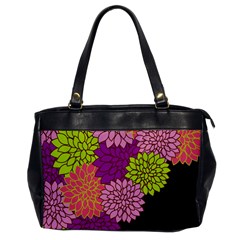 Floral Card Template Bright Colorful Dahlia Flowers Pattern Background Office Handbags