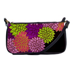 Floral Card Template Bright Colorful Dahlia Flowers Pattern Background Shoulder Clutch Bags by Nexatart