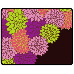 Floral Card Template Bright Colorful Dahlia Flowers Pattern Background Fleece Blanket (medium)  by Nexatart