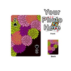 Floral Card Template Bright Colorful Dahlia Flowers Pattern Background Playing Cards 54 (mini)  by Nexatart