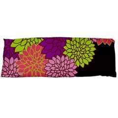 Floral Card Template Bright Colorful Dahlia Flowers Pattern Background Body Pillow Case (dakimakura) by Nexatart